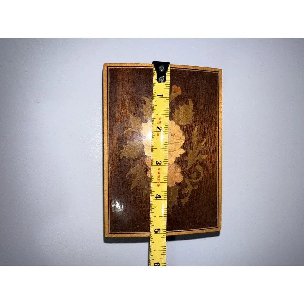 Intarsitalia Made Italy Wood Floral Flowers Inlay Jewelry Trinket Box Keepsake E